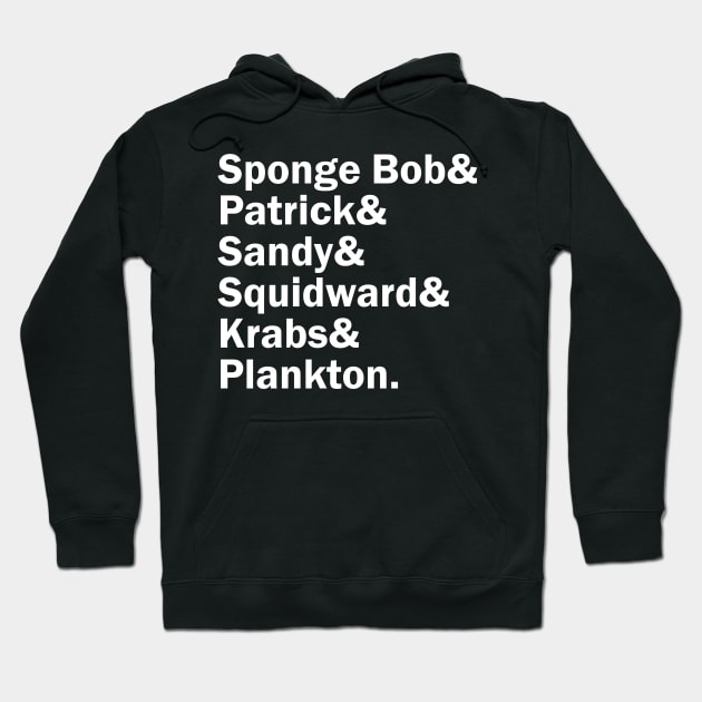 Funny Names x SpongeBob SquarePants (Sponge Bob, Patrick, Sandy, Squidward, Mr. Krabs, Plankton) Hoodie by muckychris